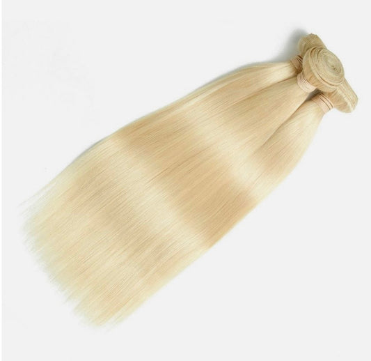 3 Bundle Pack of Platinum Blonde Human Hair Extensions 14"-30"