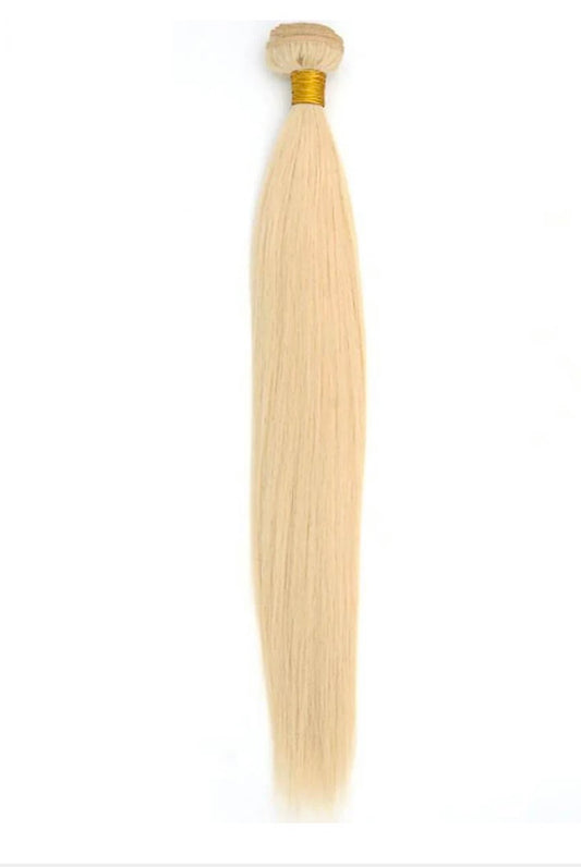 1 Bundle of Platinum Blonde Human Hair Extensions 14"-30"